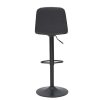 Chaise & Tabouret Miliboo Tabouret De Bar | Tabourets De Bar R Glables Tissu Et M Tal Gris Fonc (Lot De 2) Saury