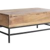 Table Miliboo | Table Basse Relevable Industrielle Bois Manguier Massif Et M Tal Noir L110 Cm Ypster