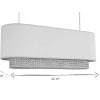 Luminaire Miliboo | Abat-Jour Pour Suspension Double En Tissu Blanc Et Cannage Rotin Naturel L62 Cm Tiwy