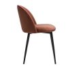 Chaise & Tabouret Miliboo Chaise Design | Chaises Design En Tissu Velours Rouge Tomette Et M Tal Noir (Lot De 2) Celeste