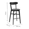 Chaise & Tabouret Miliboo Tabouret De Bar | Tabouret De Bar Vintage Noyer Et Noir H75 Cm Dove