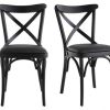 Chaise & Tabouret Miliboo Chaise Design | Chaises Bistrot En Bois Noir (Lot De 2) Marcel