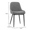 Chaise & Tabouret Miliboo Chaise Design | Chaises Design En Tissu Effet Velours Gris Et M Tal Noir (Lot De 2) Holo