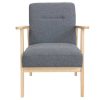 Canap & Fauteuil Miliboo Fauteuil Design | Fauteuil Scandinave En Tissu Gris Et Bois Clair Abyss