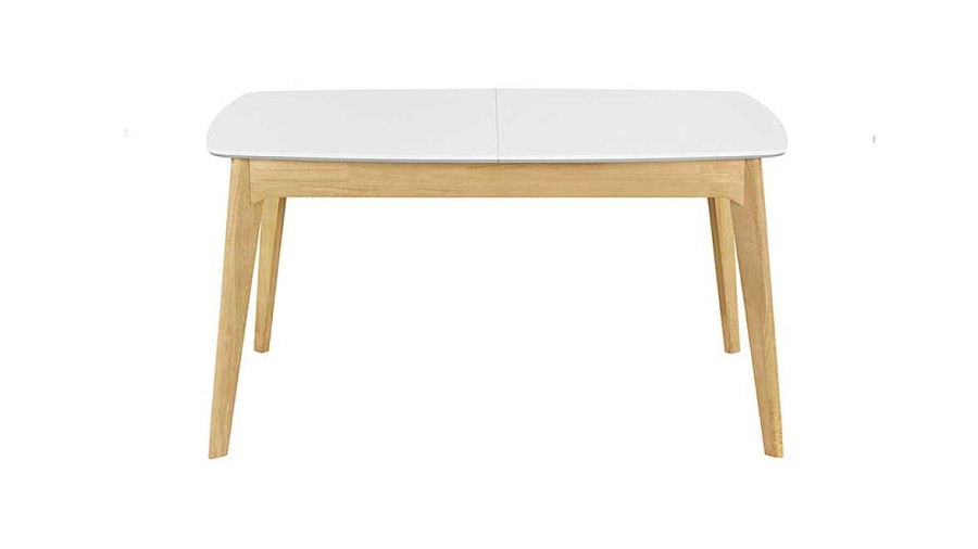 Table Miliboo Table Extensible | Table Extensible Rallonges Int Gr Es Rectangulaire Blanc Et Bois L140-180 Cm Meena