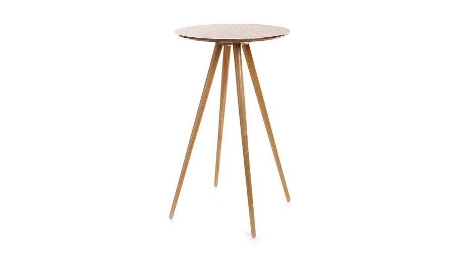 Table Miliboo | Table De Bar Ronde Scandinave Bois L60 Cm Nordeco