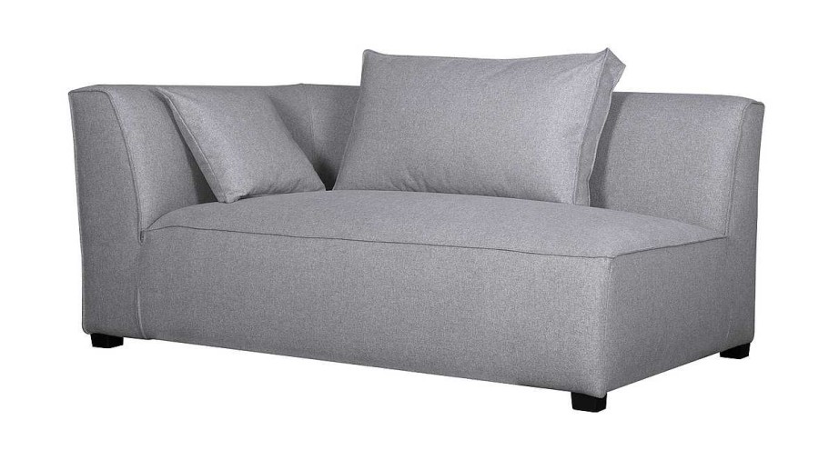 Canap & Fauteuil Miliboo Canap D'Angle | Module D'Angle Gauche Pour Canap En Tissu Gris Clair Pluriel