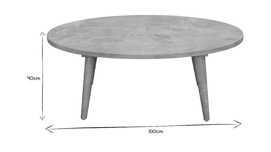 Table Miliboo | Table Basse Ovale Ethnique Bois Manguier Massif Grav L100 Cm Kaffir