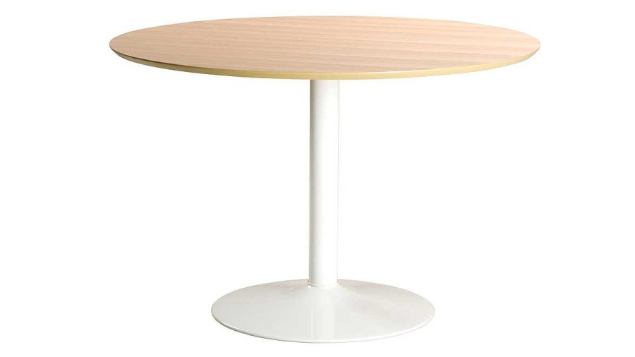 Table Miliboo Table Manger Fixe | Table Manger Ronde Bois Clair Et M Tal Blanc D110 Cm Kali