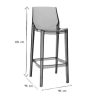 Chaise & Tabouret Miliboo Tabouret De Bar | Tabourets De Bar Design Transparents Gris Int Rieur - Ext Rieur H75 Cm (Lot De 2) Ylak