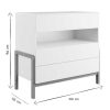 Rangement Miliboo | Commode Scandinave Blanche Et Bois Clair Ch Ne Massif 3 Tiroirs L100 Cm Celestine