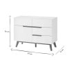 Rangement Miliboo | Buffet Scandinave Blanc Mat Et Bois Clair 1 Porte 4 Tiroirs L97 Cm Skive