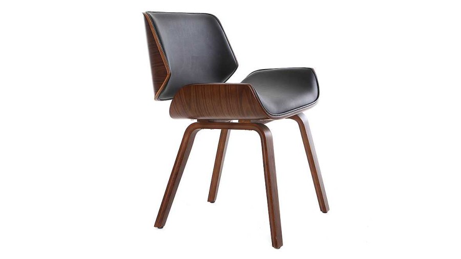 Chaise & Tabouret Miliboo Chaise Design | Chaise Design Noir Et Bois Fonc Rubbens