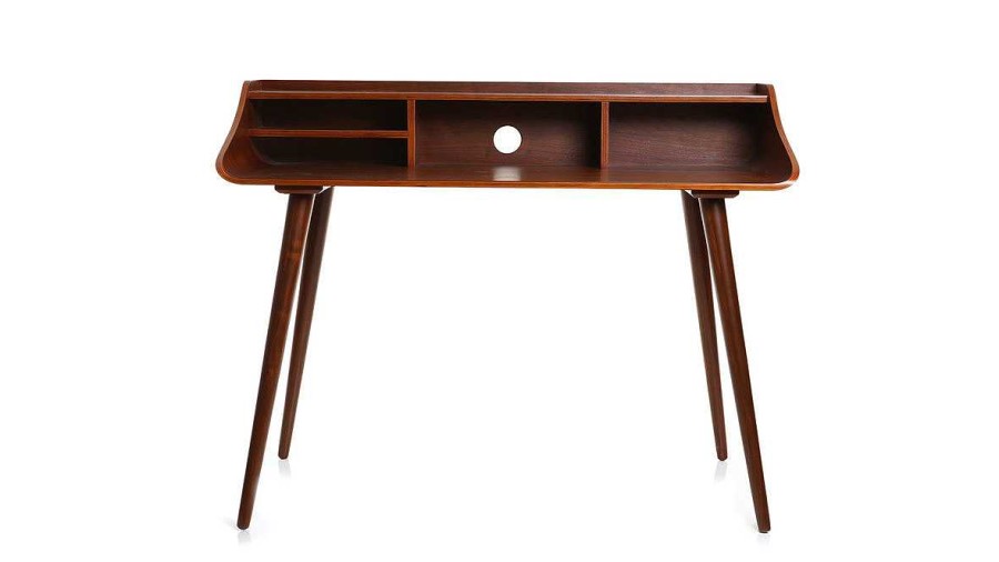 Bureau Miliboo Bureau Design | Bureau Avec Rangements Vintage Bois Fonc L120 Cm Nordeco