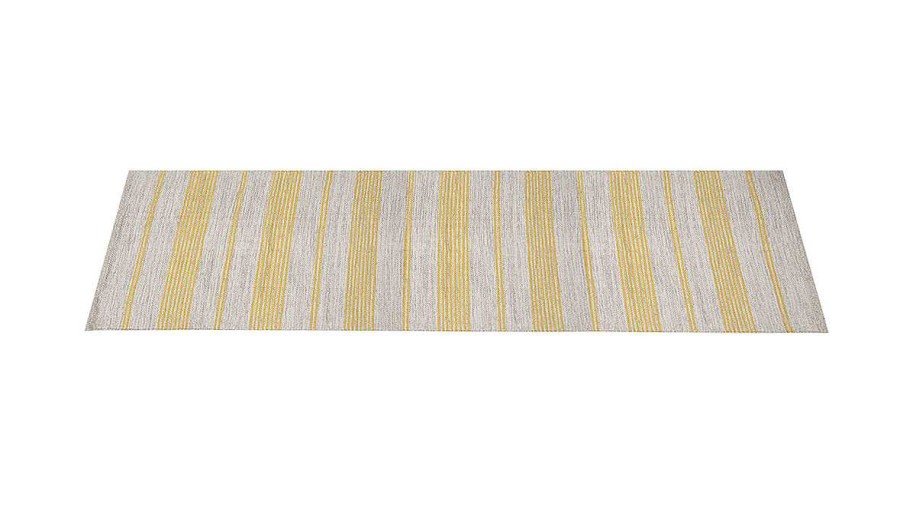 D Co Miliboo | Tapis De Couloir En Coton Jaune Et Beige 60 X 200 Cm Cabourg