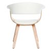 Canap & Fauteuil Miliboo Fauteuil Design | Chaise Scandinave Blanc Et Bois Clair Oktav