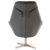 Canap & Fauteuil Miliboo Fauteuil Design | Fauteuil Pivotant Design En Tissu Gris Fonc Et Acier Chrom Amadeo