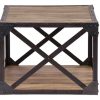 Table Miliboo | Table Basse Rectangulaire Industrielle Bois Manguier Massif Et M Tal Noir L90 Cm Atelier