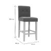 Chaise & Tabouret Miliboo Tabouret De Bar | Tabourets De Bar Capitonn S Gris Fonc Et Bois H66 Cm (Lot De 2) Ester