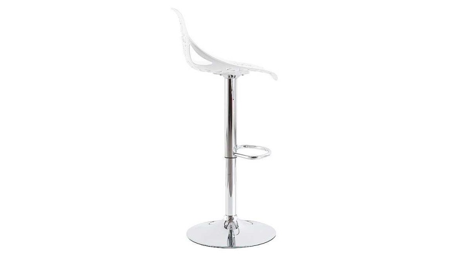 Chaise & Tabouret Miliboo Tabouret De Bar | Tabourets De Bar Design Avec Motif Baroque Blanc (Lot De 2) Barocca