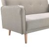 Canap & Fauteuil Miliboo Canap Design | Canap Scandinave 2 Places En Tissu Beige Et Bois Clair Ulla