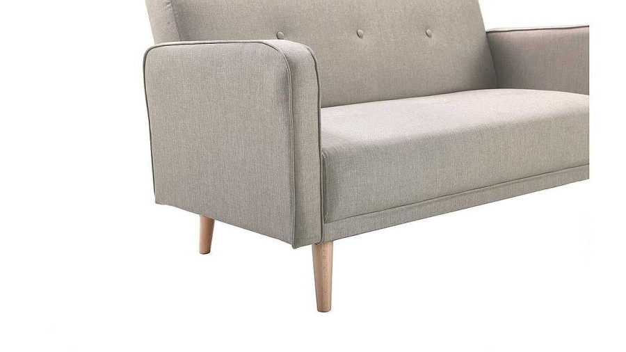 Canap & Fauteuil Miliboo Canap Design | Canap Scandinave 2 Places En Tissu Beige Et Bois Clair Ulla