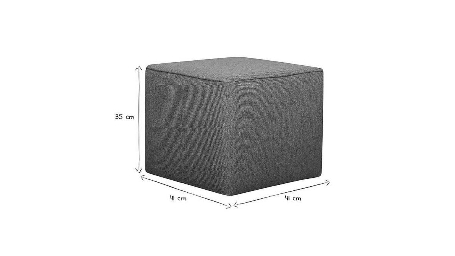 Canap & Fauteuil Miliboo | Pouf Design Carr En Tissu Brique Pave