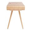 Bureau Miliboo Bureau Design | Bureau Avec Rangement Vintage En Bois Clair Et Cannage L120 Cm Olympe