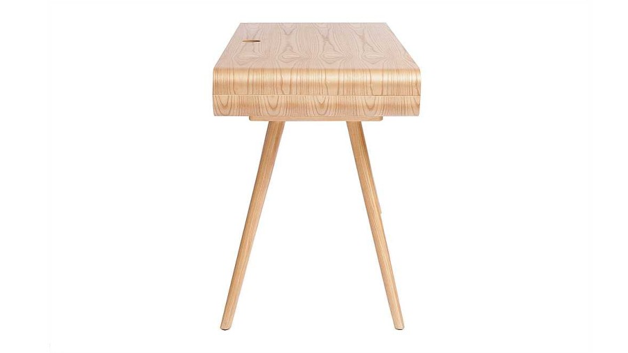 Bureau Miliboo Bureau Design | Bureau Avec Rangement Vintage En Bois Clair Et Cannage L120 Cm Olympe