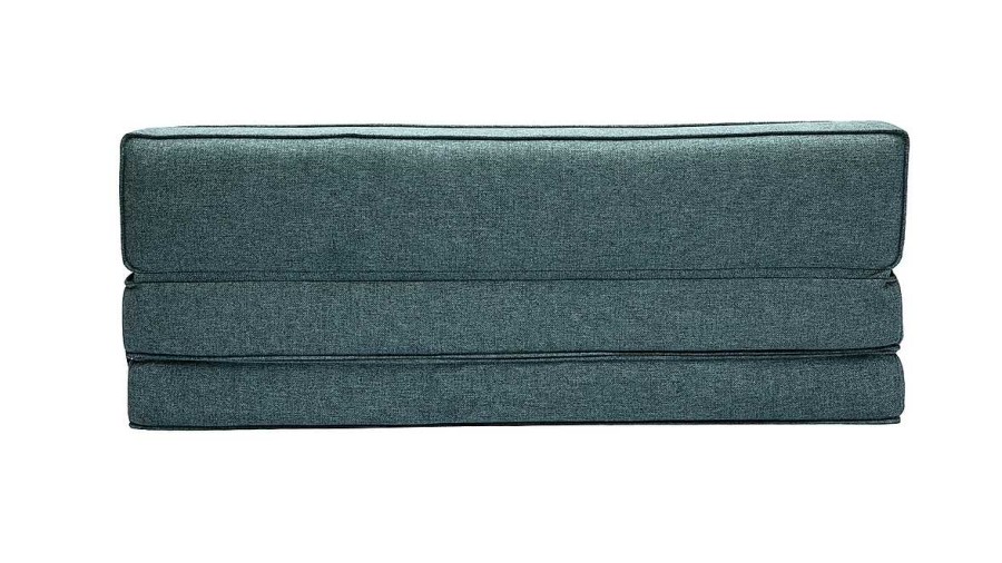 Canap & Fauteuil Miliboo | Chauffeuse Convertible 2 Places En Tissu Vert De Gris Katy