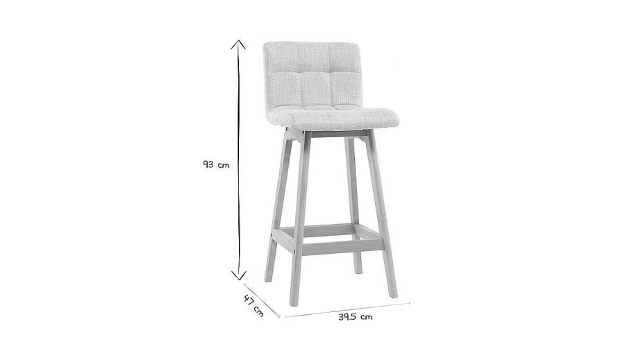 Chaise & Tabouret Miliboo Tabouret De Bar | Tabourets De Bar Bois Et Gris Fonc H65 Cm (Lot De 2) Klaris