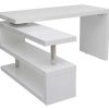 Bureau Miliboo Bureau Design | Bureau Modulable Design Blanc Laqu L140-218 Cm Max