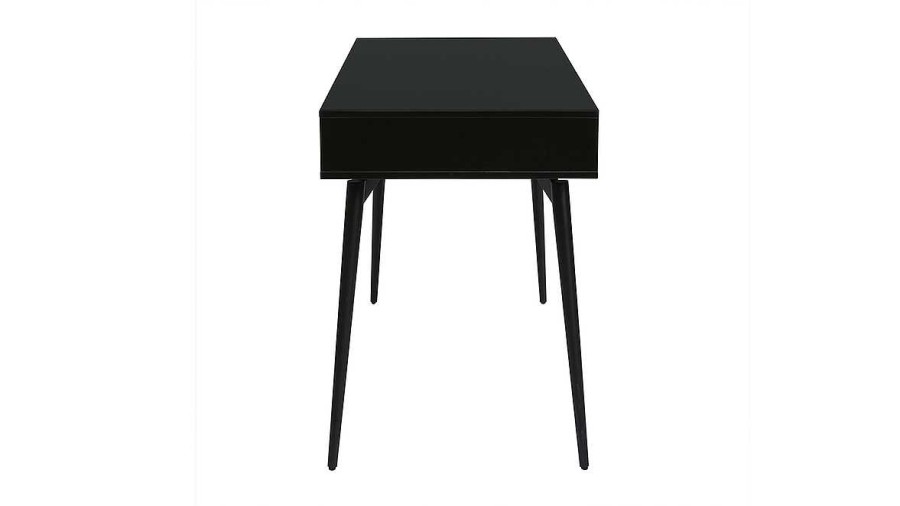 Bureau Miliboo Bureau Design | Bureau Avec Rangements 2 Tiroirs Design Noir Mat Et Bois Fonc Noyer L120 Cmtripoli