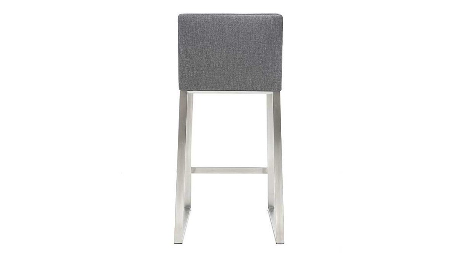 Chaise & Tabouret Miliboo Tabouret De Bar | Tabouret De Bar Design M Tal Et Tissu Gris Fonc 66 Cm (Lot De 2) Haley