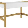 Bureau Miliboo Bureau Enfant | Bureau Enfant Scandinave Blanc Mat Et Bois Clair Ch Ne L100 Cm Celestine