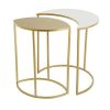 Table Miliboo | Table D'Appoint En M Tal Laqu Blanc Et Dor Toscane