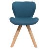 Chaise & Tabouret Miliboo Chaise Design | Chaise Scandinave En Tissu Bleu Canard Et Bois Clair Anya