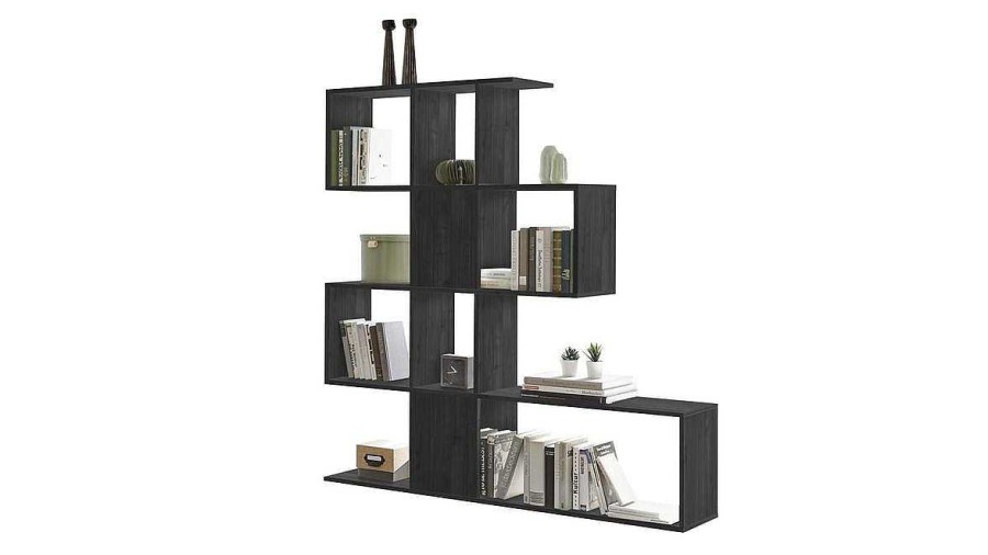 Bureau Miliboo | Biblioth Que Ouverte S Parateur Design Noir L139 Cm Como