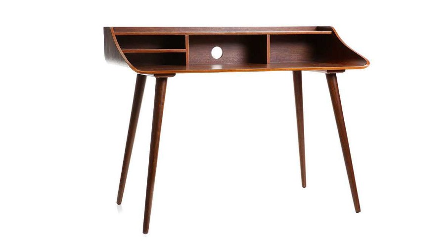 Bureau Miliboo Bureau Design | Bureau Avec Rangements Vintage Bois Fonc L120 Cm Nordeco