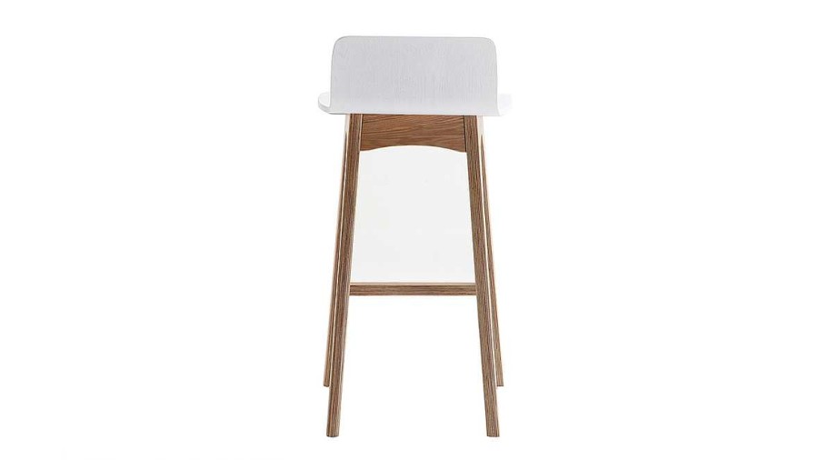 Chaise & Tabouret Miliboo Tabouret De Bar | Tabourets De Bar Scandinaves Bois Clair Et Blanc H65 Cm (Lot De 2) Baltik