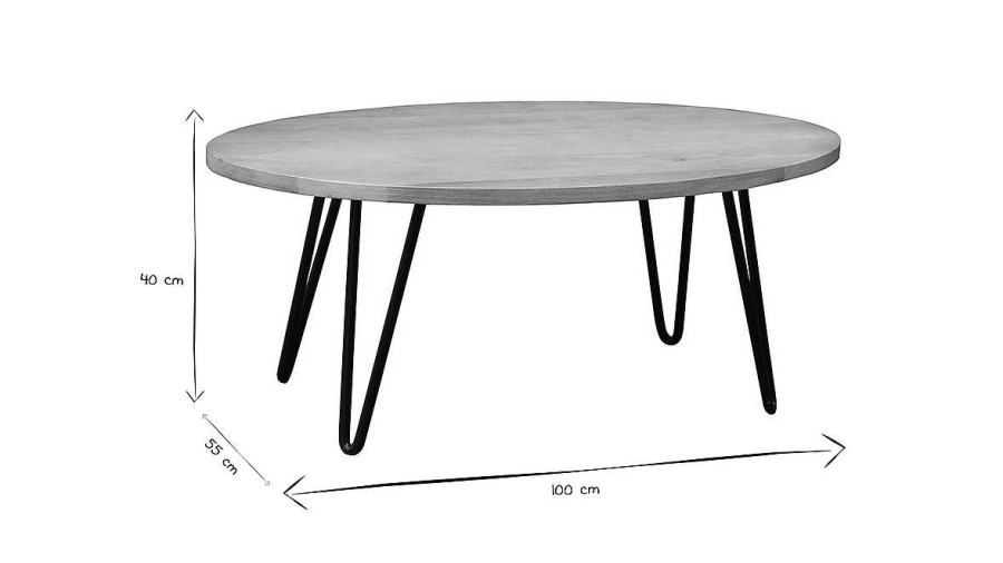 Table Miliboo | Table Basse Ovale Bois Manguier Massif L100 Cm Vibes