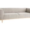 Canap & Fauteuil Miliboo Canap Design | Canap Scandinave 3-4 Places En Tissu Effet Laine Boucl E Taupe Et Bois Clair Morris