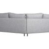 Canap & Fauteuil Miliboo Canap D'Angle | Canap D'Angle Design 5 Places En Tissu Gris Chin Et M Tal Noir Puchkine