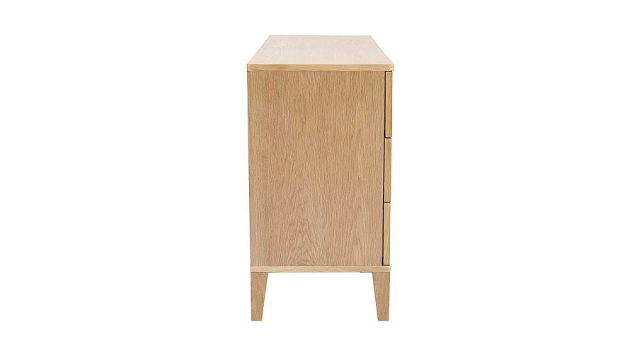 Rangement Miliboo | Commode En Bois Clair Ch Ne 6 Tiroirs L120 Cm Freddy