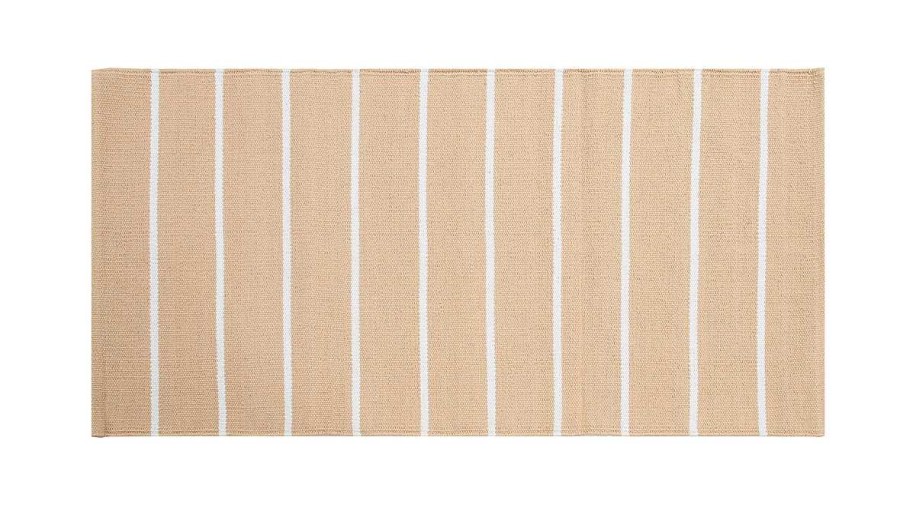 D Co Miliboo | Tapis Rectangulaire Ray Beige Et Blanc 60 X 180 Cm Lanza