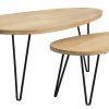 Table Miliboo | Tables Basses Gigognes Bois Manguier Massif Et M Tal Noir (Lot De 2) Vibes