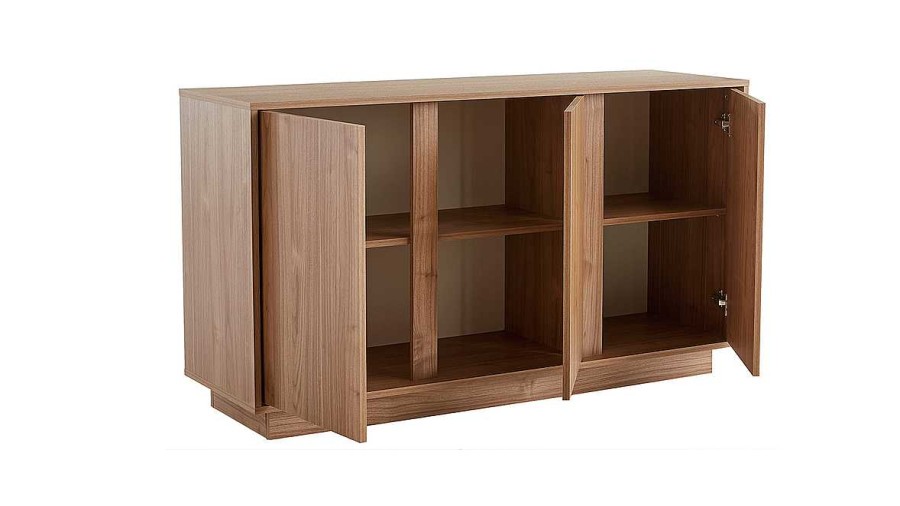 Rangement Miliboo | Buffet Scandinave 3 Portes Finition Bois Ch Ne L138 Cm Como