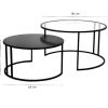 Table Miliboo | Tables Basses Gigognes Rondes Design Verre Tremp Et M Tal Noir Tahl (Lot De 2)