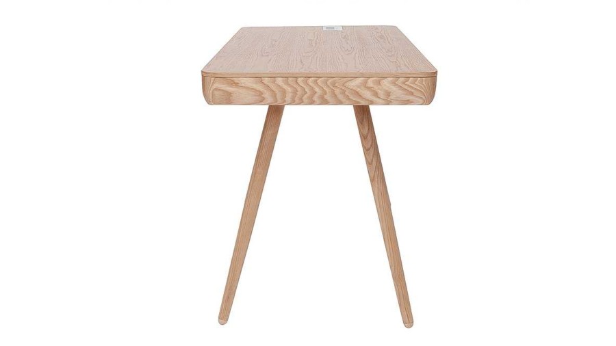 Bureau Miliboo Bureau Design | Bureau Connect Multim Dia Avec Tiroir Bois Clair Massif L120 Cm Clever