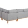 Canap & Fauteuil Miliboo Canap D'Angle | Canap D'Angle D Houssable Scandinave 5-6 Places En Tissu Gris Clair Et Bois Clair Oslo